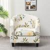 Flowers Print Club Sofa Covers Stretch Spandex Armchair Slipcovers Tub Chair Covers Single Sofa Cover for Living Room Bar Home