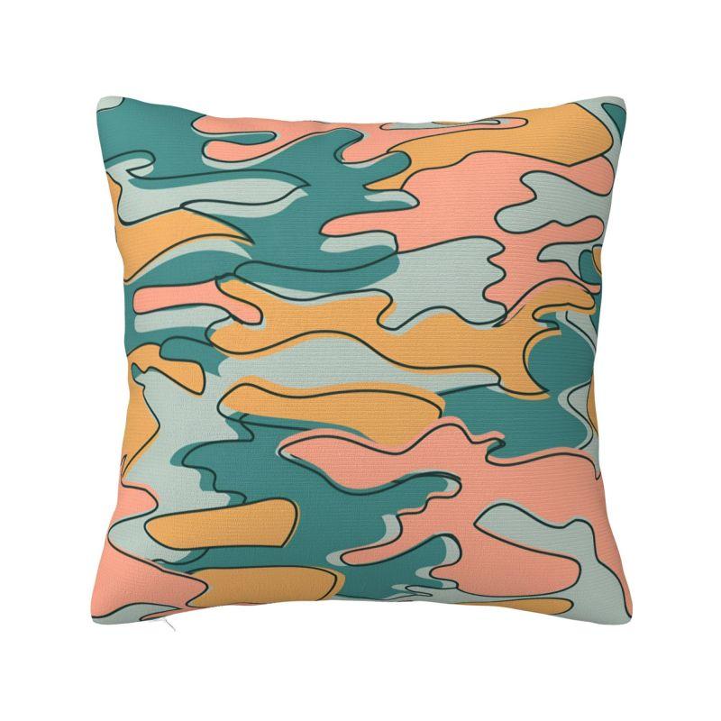 Luxury Gray Black Forest Camouflage Cushion Cover  Cm Velvet Throw Pillow Case for Living Room Sofa Chair Pillowcase