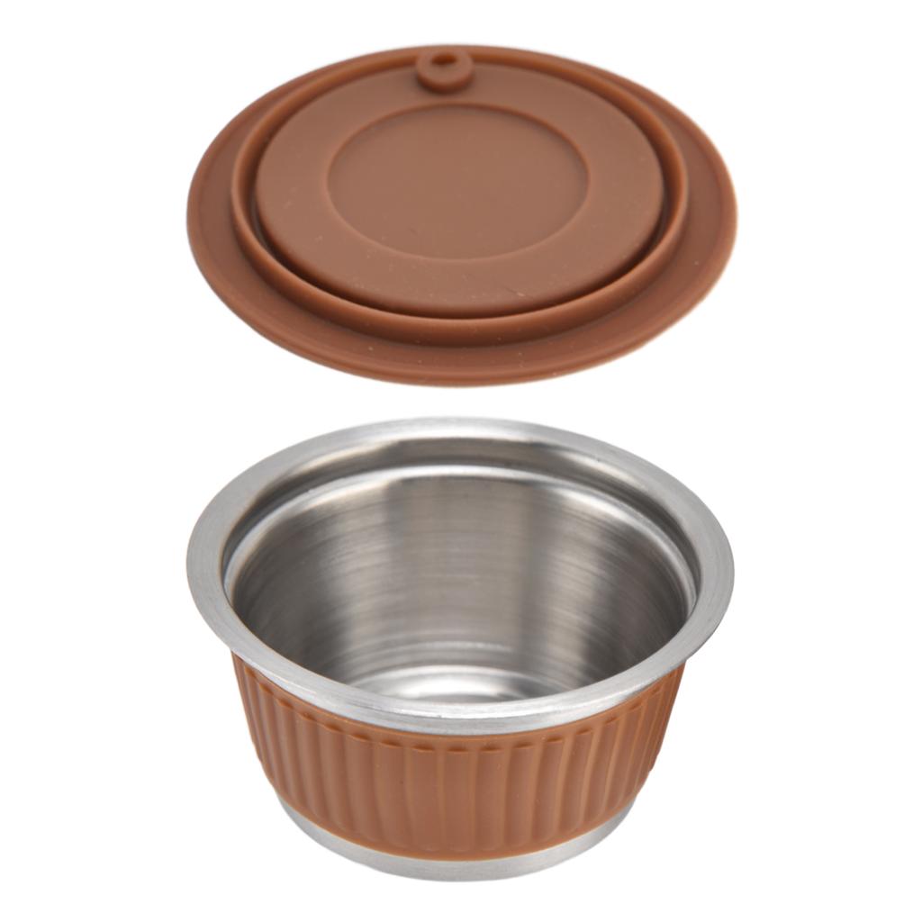 Stainless Steel Reusable Refillable Coffee Capsule Filter Cup with Tamper for Dolce GustoCoffee