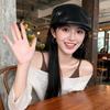 Gothic Y2k Berets Hat Harajuku Painter Hat Casual PU Leather Berets Hat  Women