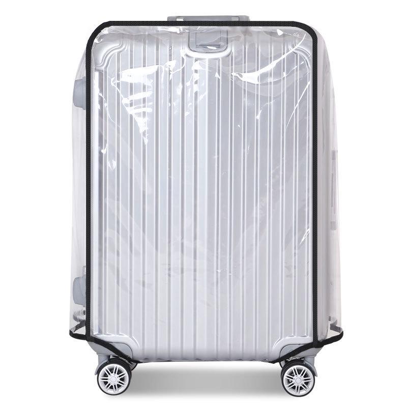 Clear Suitcase Cover with Black Trim - Thickened Protective Trolley Case Cover