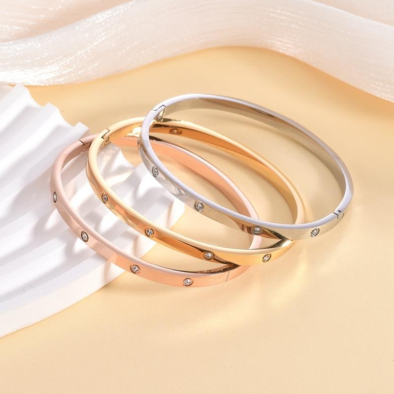 4MM Diamond Buckle Bracelet, Light Luxury High-end Jewelry