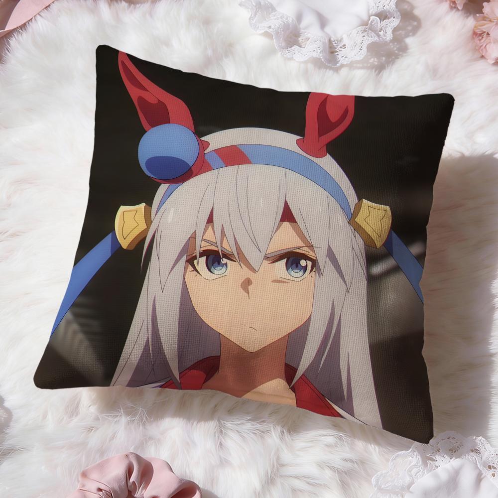 Uma Musume Cinderella Gray Cushion Cover Premium Comfort Reversible Pillow Cove -Two in One Design for Any Room & Car Interior
