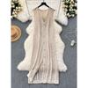 Korean Style Wear Knitting Cardigan Outwear Women's Stylish Crocheted Hollow Retro Fashionable All-Matching Long Vest Top