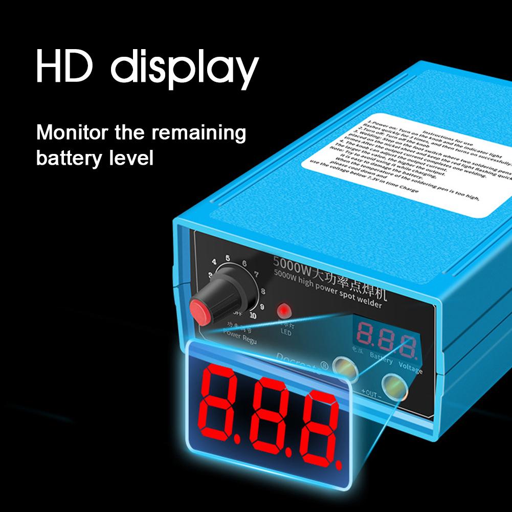 5000W Profesionální bodová svářečka Kutilská bodová svářečka 0,1-0,15mm Niklový pásek Bodová svářečka baterií 18650 Kutilský nástroj pro bodové svařování