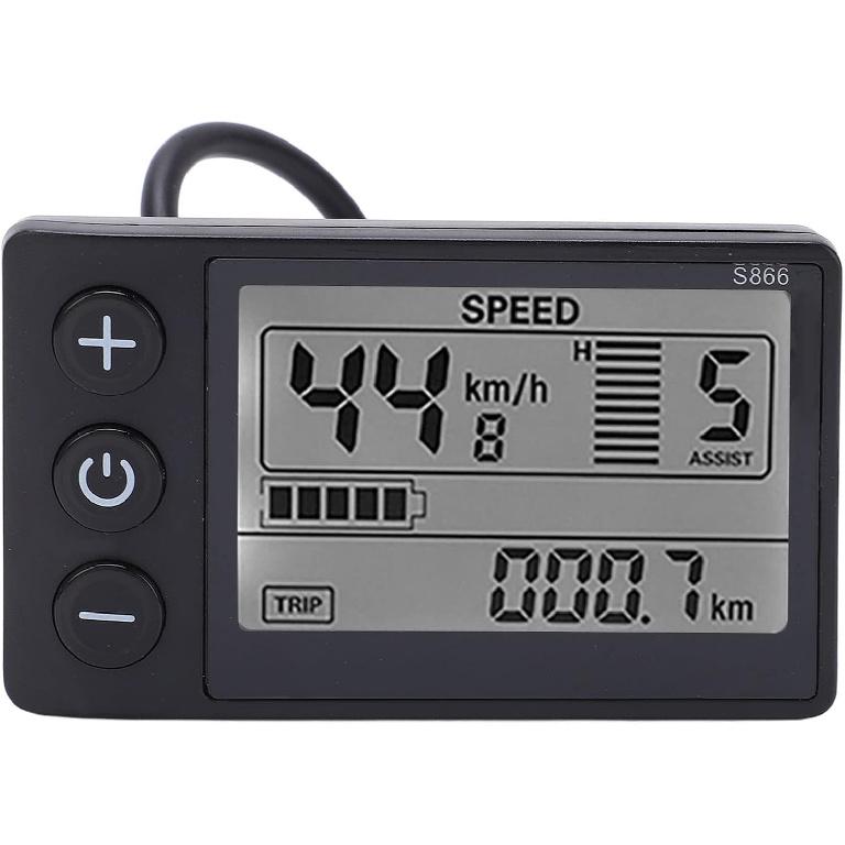 Electric LCD Display, S866 IP65 LCD Display, 24V 36V 48V Control Panel, Lightweight LCD Display Meter, for 22.2mm 0.9in Handlebars