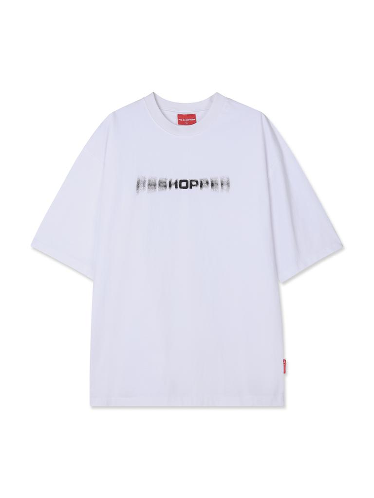 PSSHOPPER Ghost Logo High Density Short Sleeve T-Shirt [White]