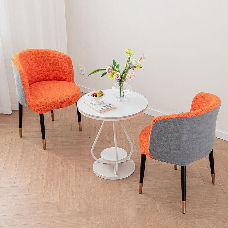 1PC Jacquard Circular Backrest Chair Cover Elastic Dustproof Dining Chair Cover Office Chair Seat Cover Home Decoration