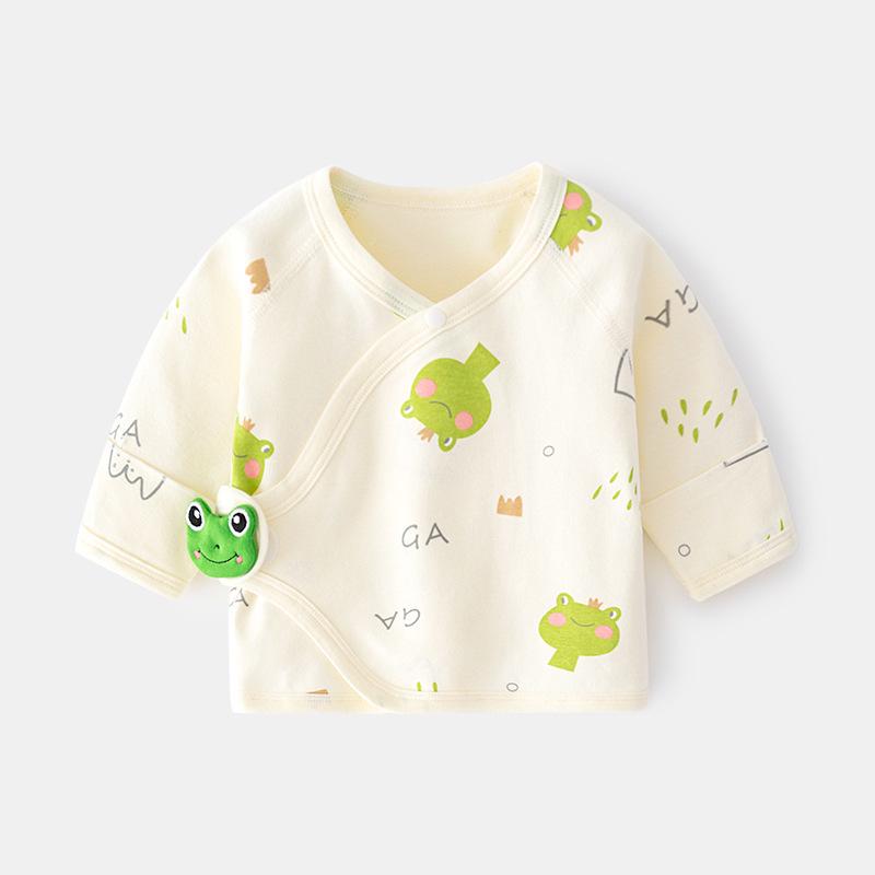 Newborn Boneless Pure Cotton Velcro Half-Back Pajamas - Spring/Autumn Style Baby Top
