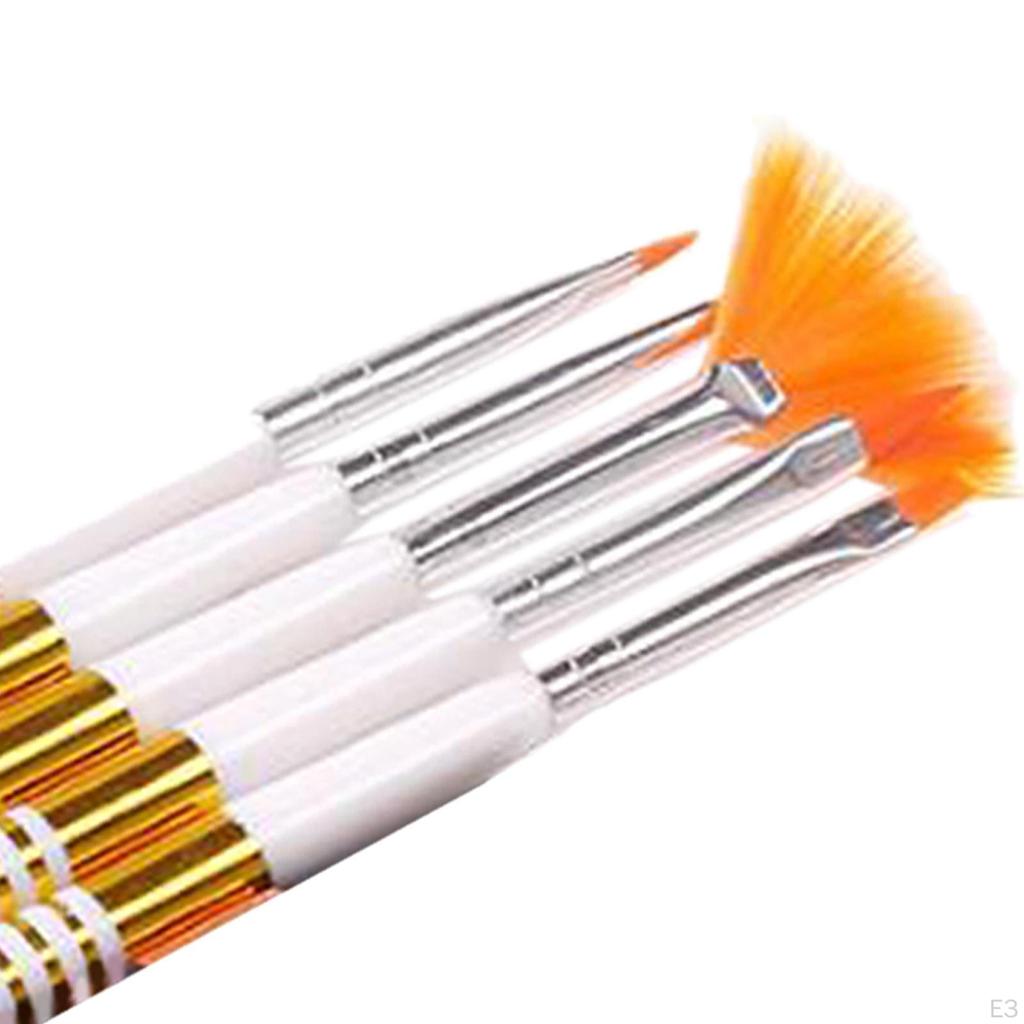 5x Nail Art Brushes Point Drill Drawing Painting Tools Liner Brush Manicure