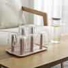 Escurridor de Tazas de Plástico de 6 Ranuras con Bandeja de Goteo Organizador de Encimera Ahorra Espacio para Tazas Vasos Estante de Almacenamiento de Cocina Libre de BPA