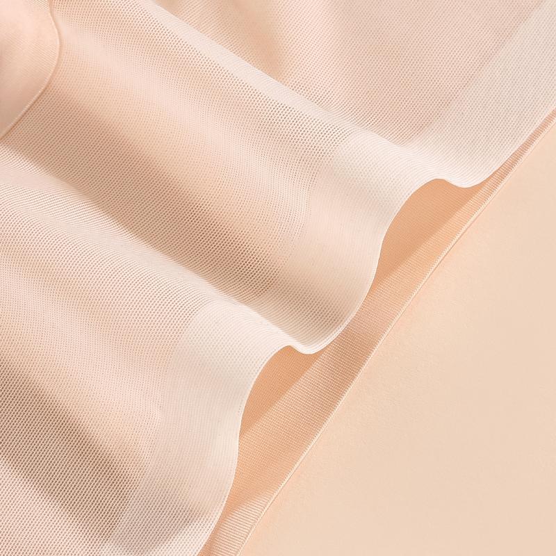 TERMEZY Sexy Ice Silk Satin Briefs Mid-Waist Mesh Seamless Underwear Solid Color Patchwork Breathable Panties