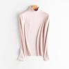 Women's Cotton Mid-Neck Thermal Top - Solid Color, Warm Autumn/Winter Base Layer Shirt