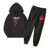 Unisex Kids Hoodie and Jogger Set with Graphic Print and Pockets for Everyday Wear