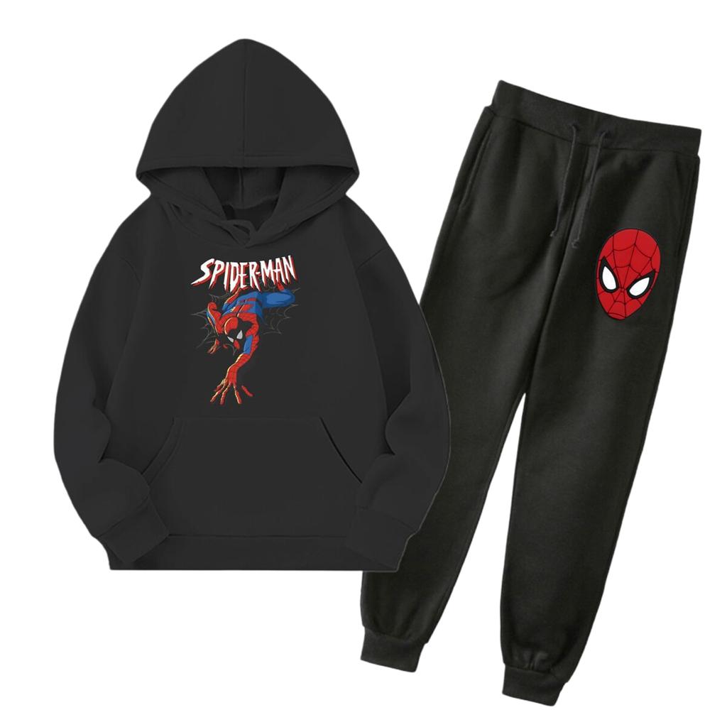 Unisex Kids Hoodie and Jogger Set with Graphic Print and Pockets for Everyday Wear