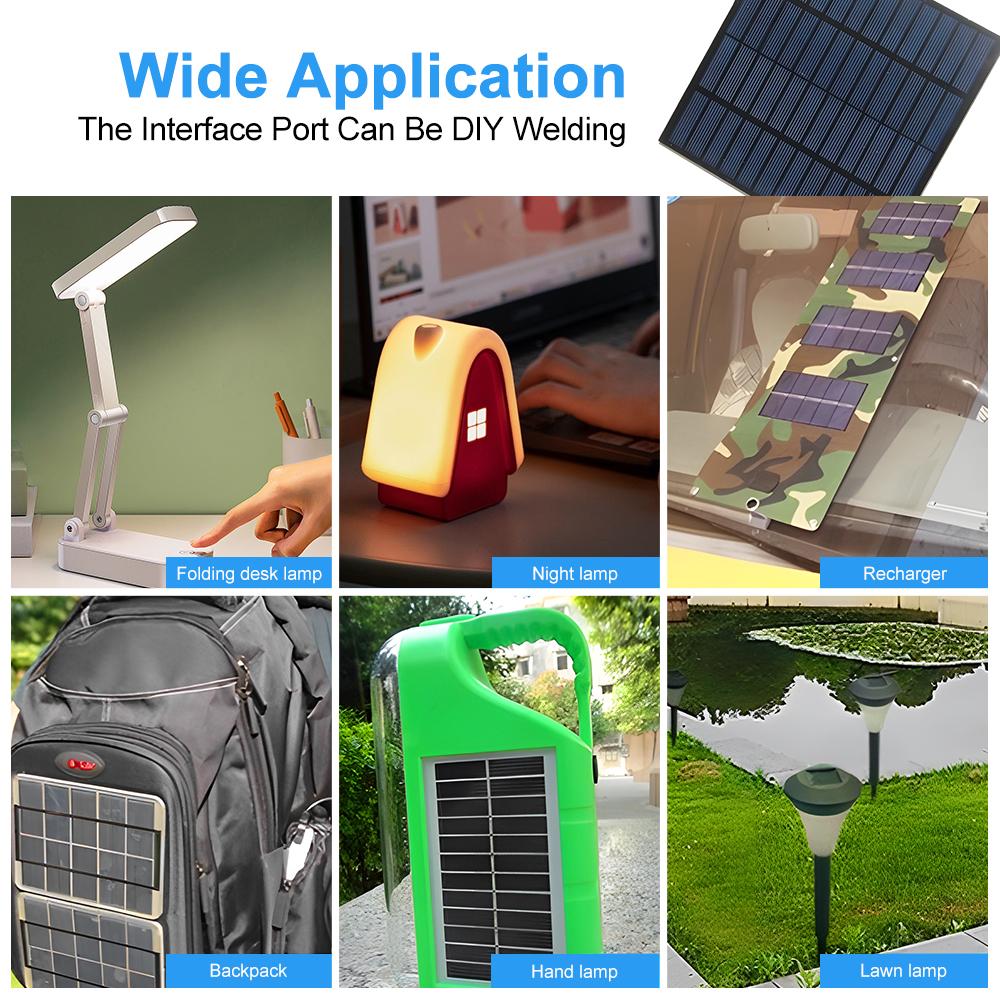 3 Solar Panel 18.6 Percent High-Efficiency Polysilicon Power IPX6 Waterproof 250mA Photovoltaic Module 12 Volt Solar Panel for Smart