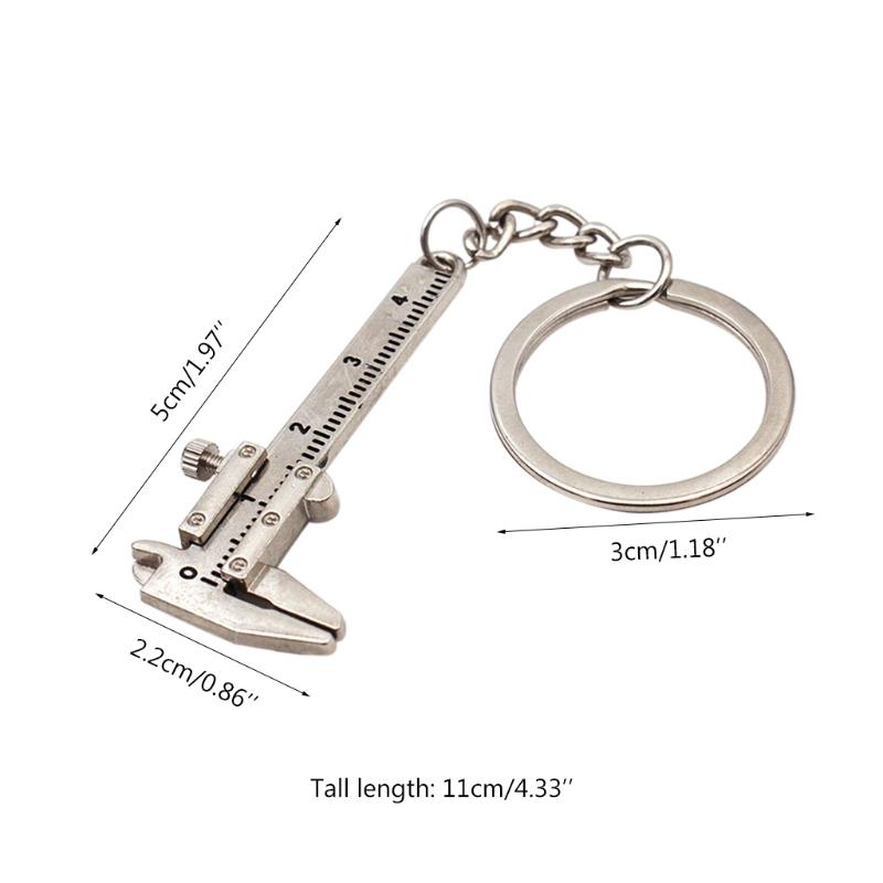 Fashion Mini Vernier Caliper Keychain 0-40mm Portable Measuring Gauging Tools Car for Key Chain Ring Ruler Caliper