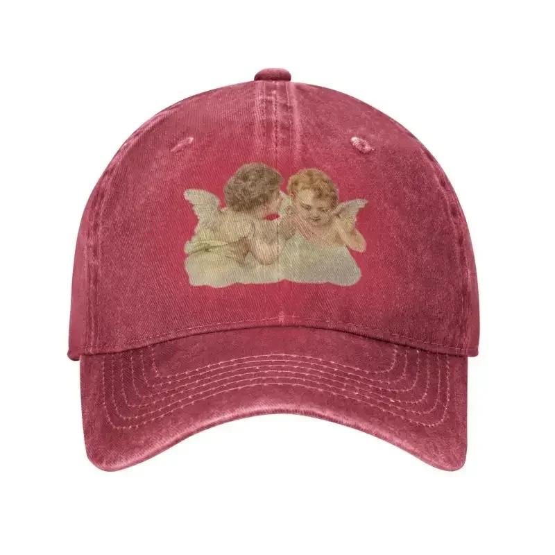Fashion Cotton Renaissance Angels Baseball Cap for Unisex Women Adjustable Vintage Aesthetic Cherub Wings Dad Hat Sports