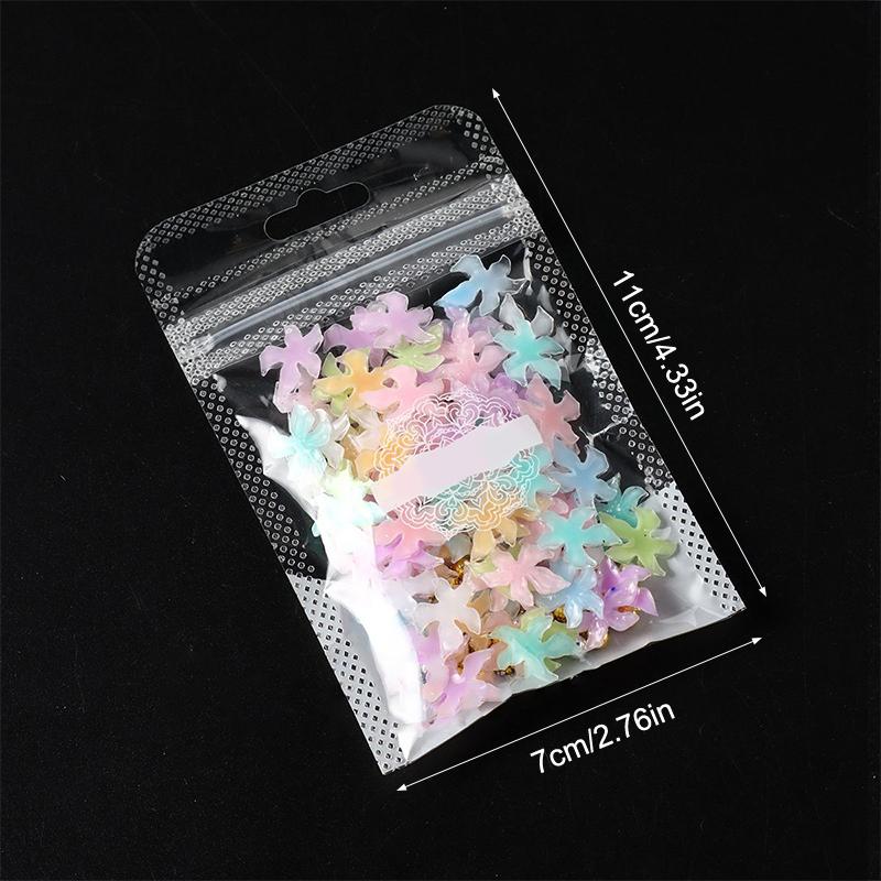 50/100 Stück Gemischte Lilienblüten Stahlkugel Nail Art Charms 3D Nageldekoration Weiches Harzmaterial DIY Maniküre Zubehör