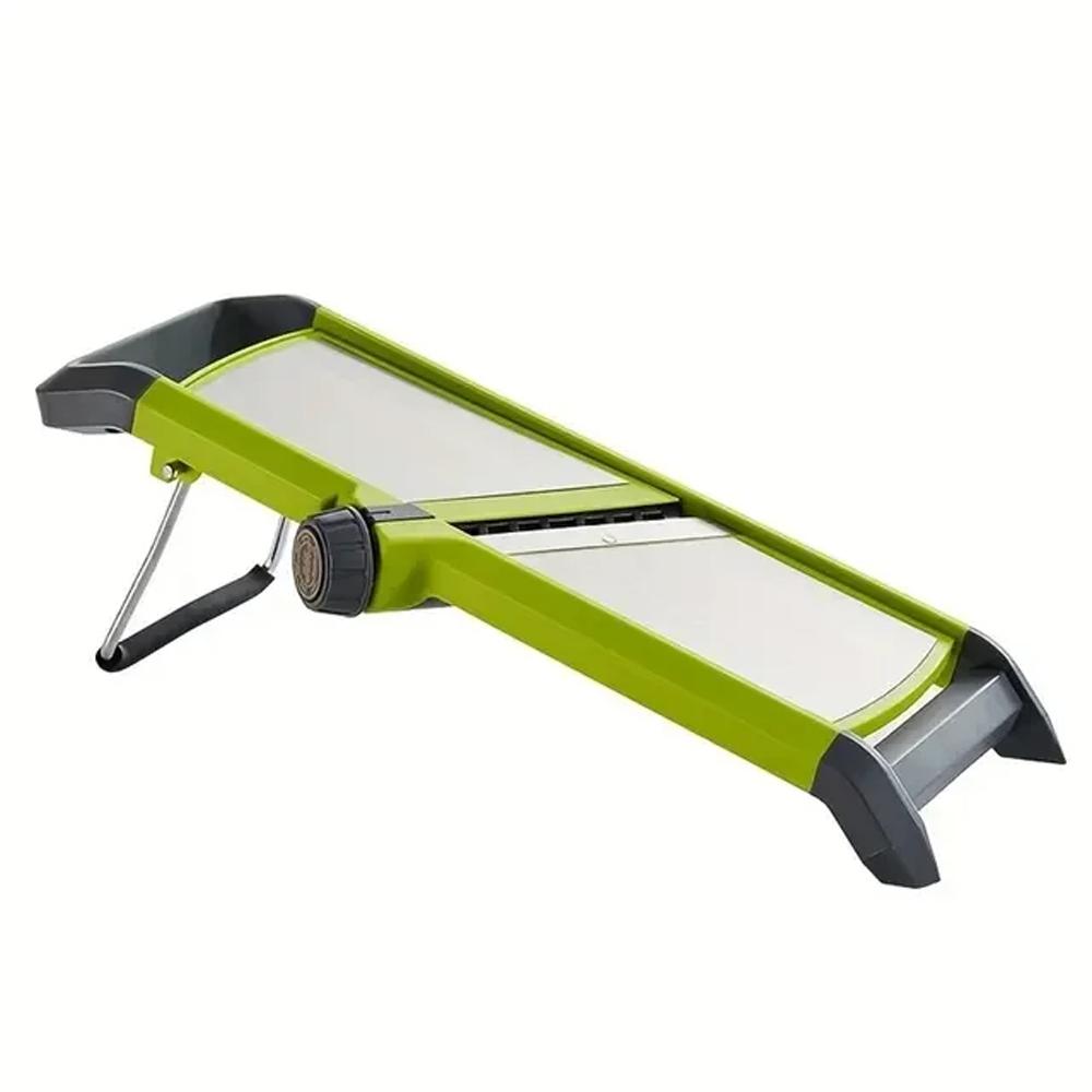 

Картофелерезка с пластиковым лезвием из нержавеющей стали, многофункциональное лезвие с возможностью свободного переключения, идеальный инструмент для фруктов и овощей зелёный