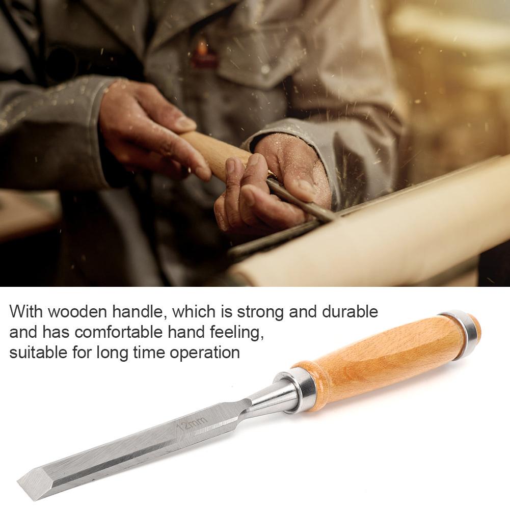 Formón de Carpintero Mango de Madera Lima de Acero Herramientas Profesionales para Carpintería Cr V 12mm