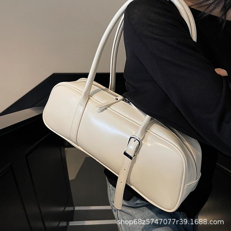 2025 New Underarm Bag Female Senmeng Fashion Niche Design Single Shoulder Handbag Women's French Baguette Bag