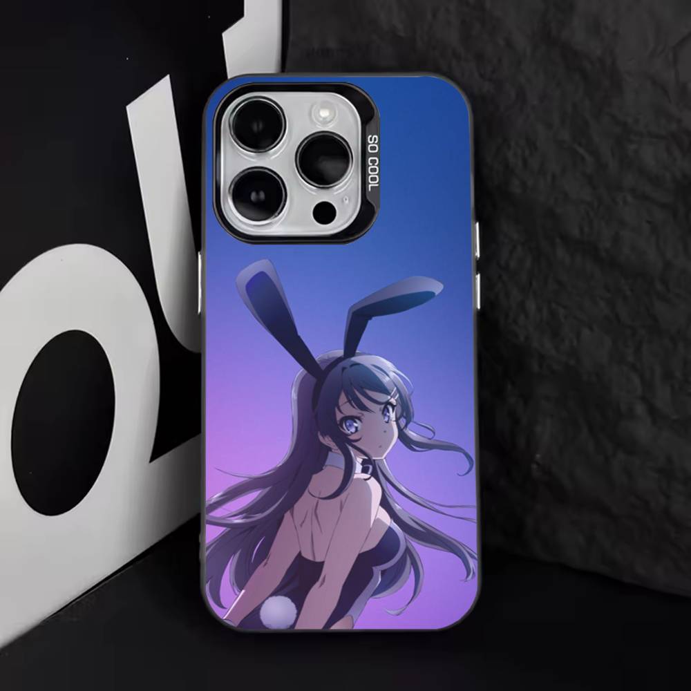 Anime Mai Sakurajima Phone Case For iPhone 16,15,14,13,12,11,8,7,Pro,Max,Plus,Mini,XS,SE Anti Fall Black Matte Hard
