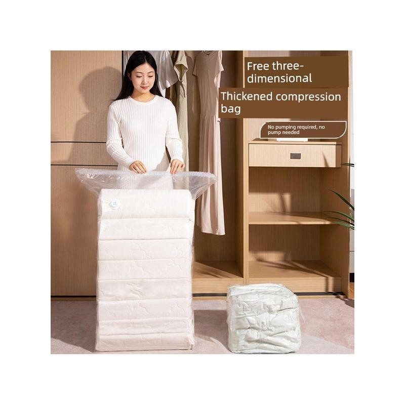 Home-Use Vacuum Compression Bags for Quilts, Blankets, and Clothes; No-Pump 3D Vacuum Storage Bags