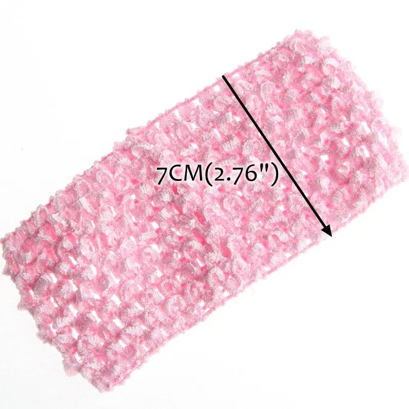 10PCS 7CM 2.76" Fashion Knit Headband for Hair Accessories Hollow Out Elastic Hairband for Headwear Hair Flowers