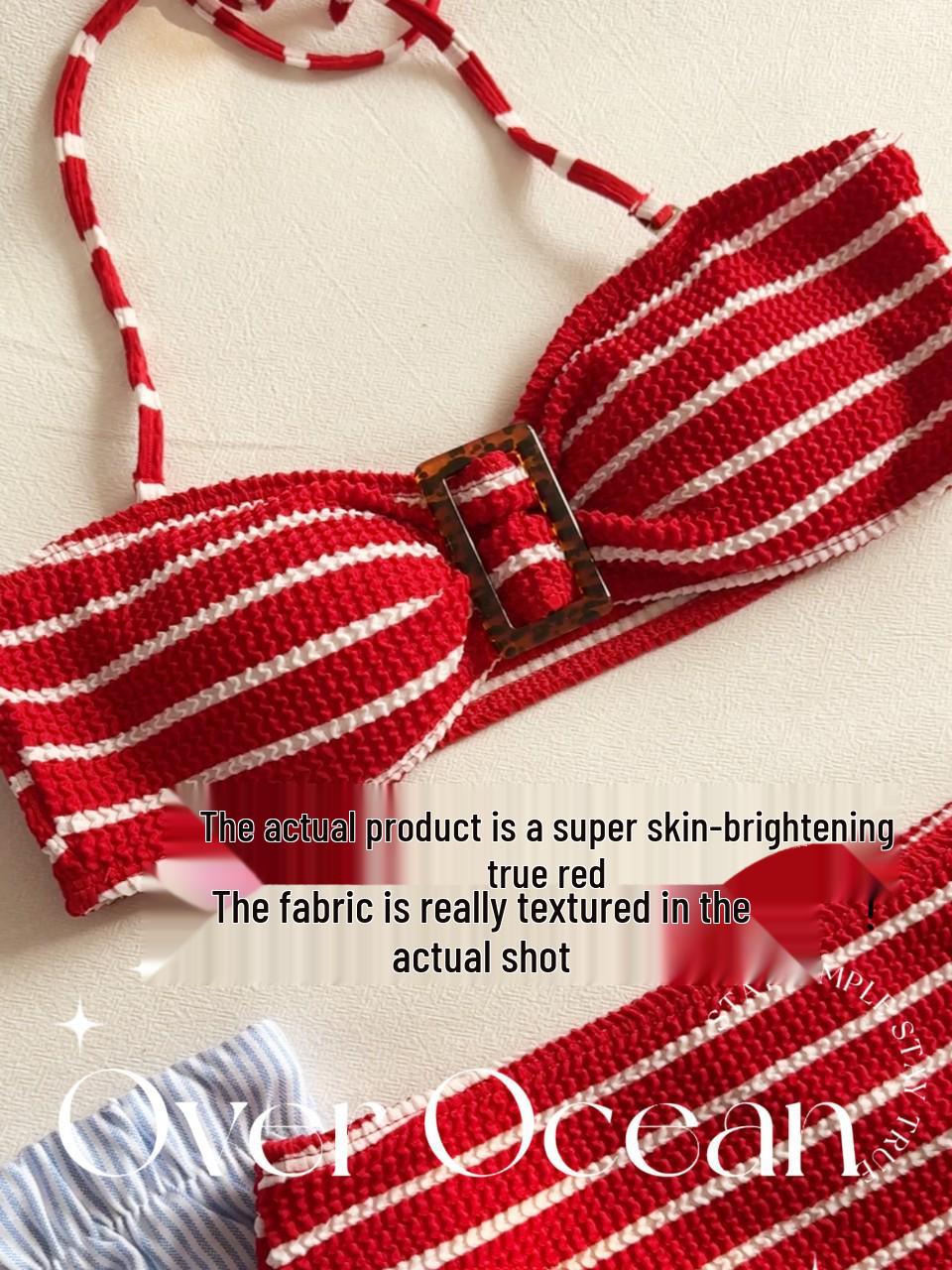 

Полосатое бикини-треугольник в европейском и американском стиле - Сексуальный и милый женский пляжный купальник M (95-105 jin)