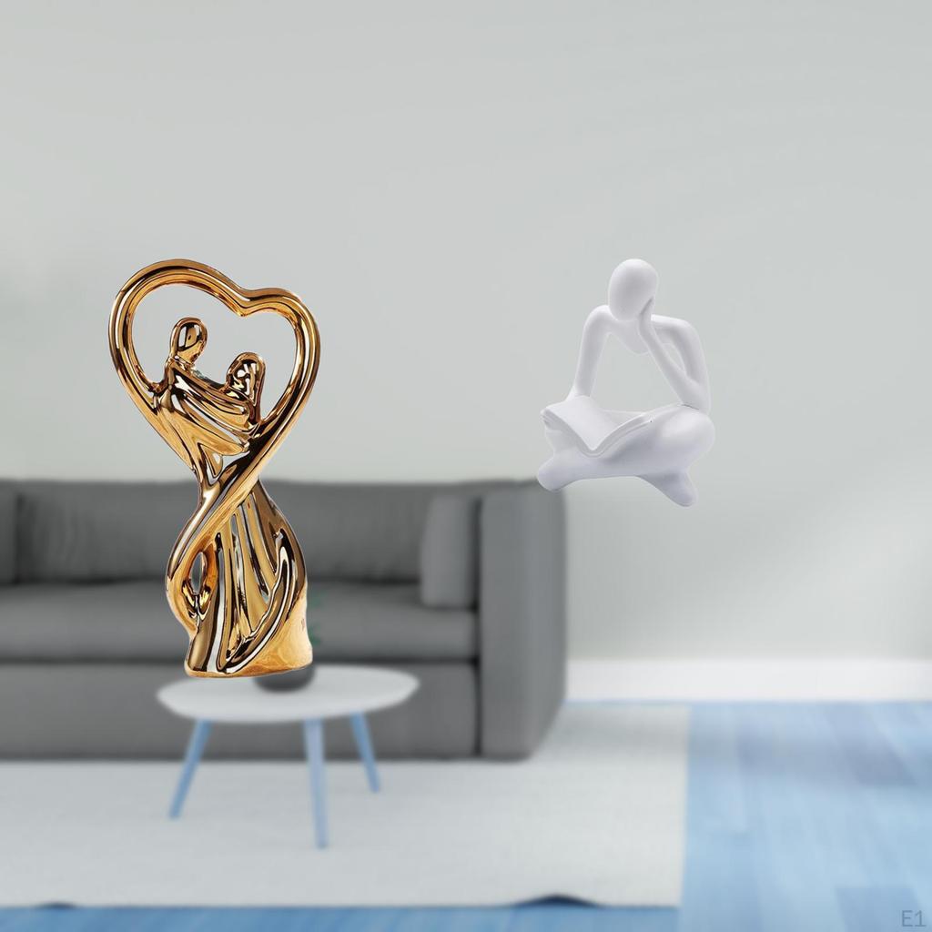 Couple Figurine Statue Souvenirs Gift Lovers Sculpture Ornament for Anniversary Girlfriend Family
