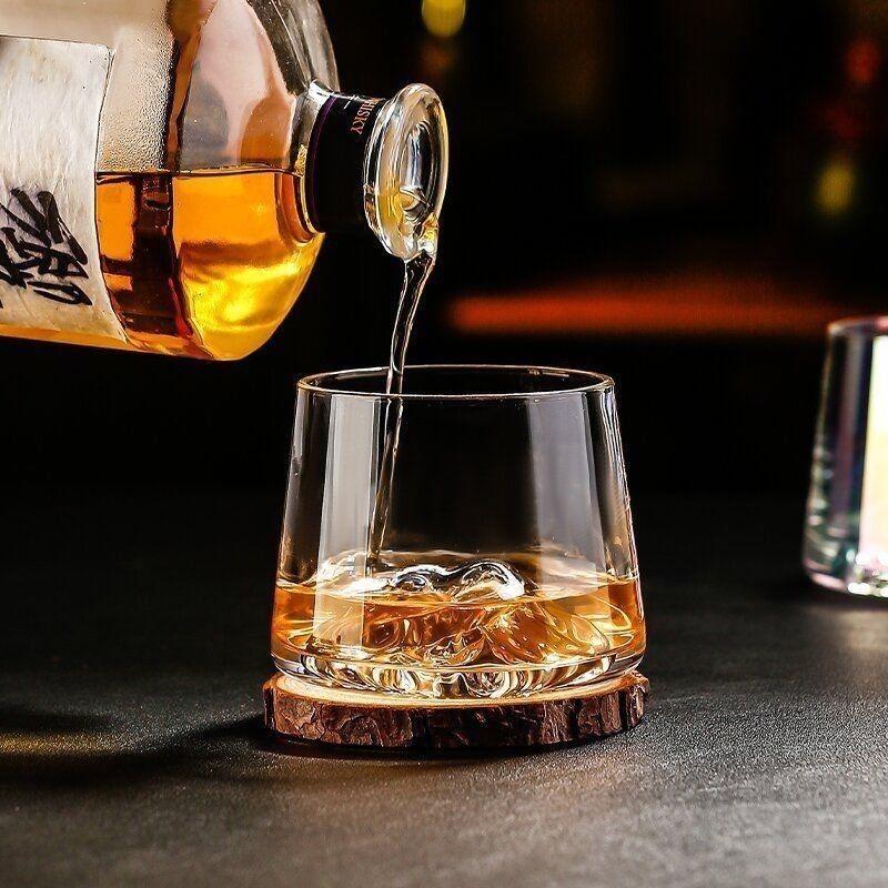 Crystal Glass Whiskey Cup, Japanese Liquor Glass, Clear Iceberg Glass, Suitable for Vodka, Liqueur, Tequila, Shochu, Cocktail