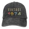 Vintage 1974 People 50th Birthday Baseball Cap Merch Casual Distressed Cotton 50 Years Old GIft Dad Hat Men Women Trucker