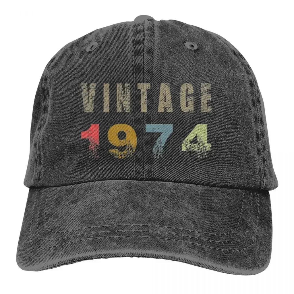 Vintage 1974 People 50th Birthday Baseball Cap Merch Casual Distressed Cotton 50 Years Old GIft Dad Hat Men Women Trucker