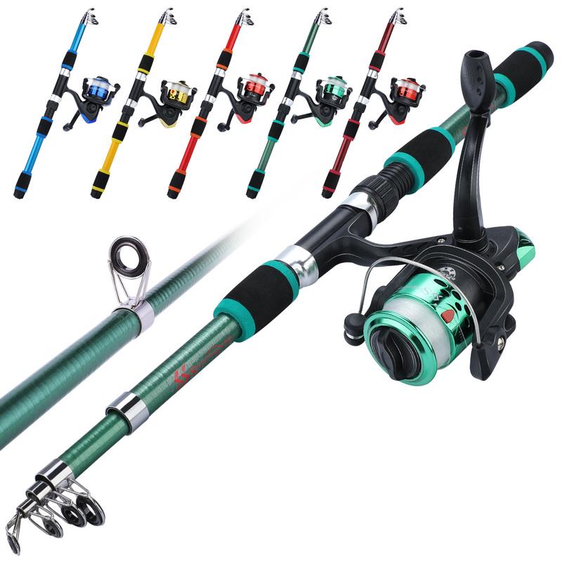 חכה וסליל 1.8 מ' חכה עם אביזר דיג סיבי פחמן סופר קשיח חכה טלסקופית עם סליל דיג לדיג קרפיונים