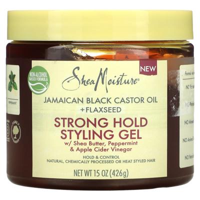 Strong Hold Styling Gel, with Shea Butter, Peppermint, Apple Cider Vinegar, 15 Oz (426 G)
