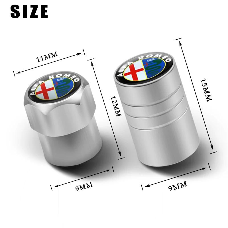 Car Stickers For Alfa Romeo for 3D Metal Tire Valve Caps Car Tyre Air Stems Cover For Alfa Romeo Giulia Stelvio Giulietta 156 1