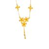 Brushed Five-leaf Flower Tassel Women's Retro Design Flower Tassel Necklace Pendant
