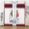 Cartoon Merry Christmas Bell Green Window Curtains for Kids Living Room Bedroom Bathroom Cupboard Kitchen Door Home Decor2Pieces