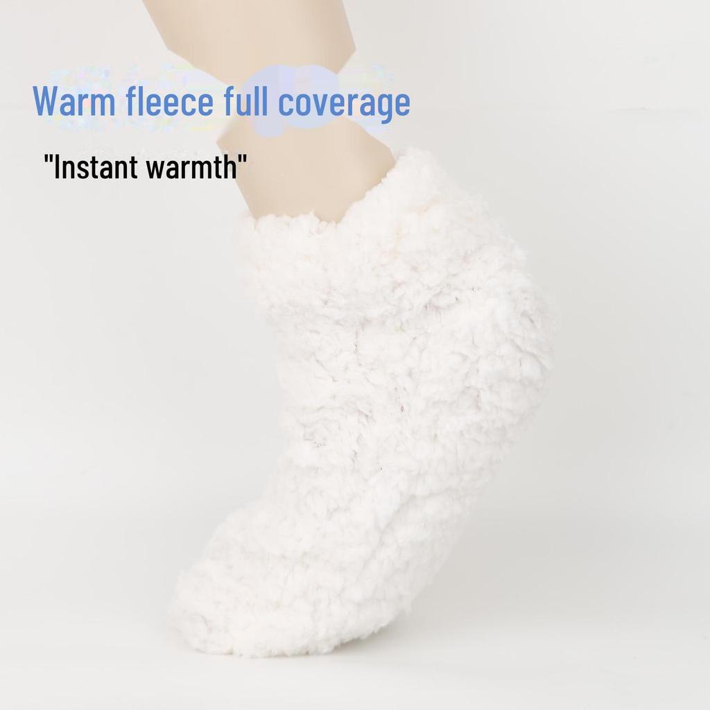 Przytulne skarpetki podłogowe antypoślizgowe: Pogrubiony aksamit, ciepłe skarpetki do spania i śnieżne kapcie