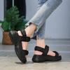 Thick Soled Sandals for Women In Summer 2025, Fashionable and Versatile, Worn with Velcro for Students, Non Slip and Soft Soled Sports Beach Shoes