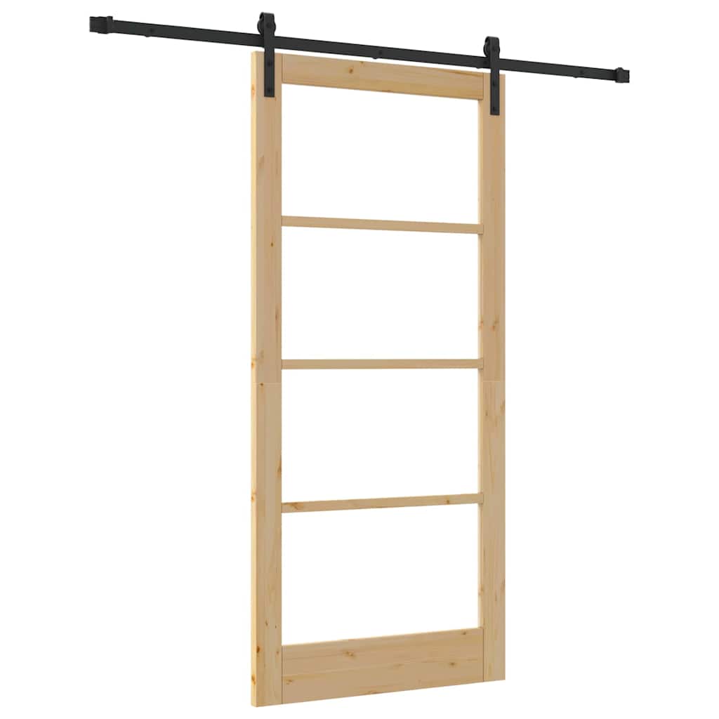 ORKDAL Sliding Door Natural and Black 93 x 202 cm
