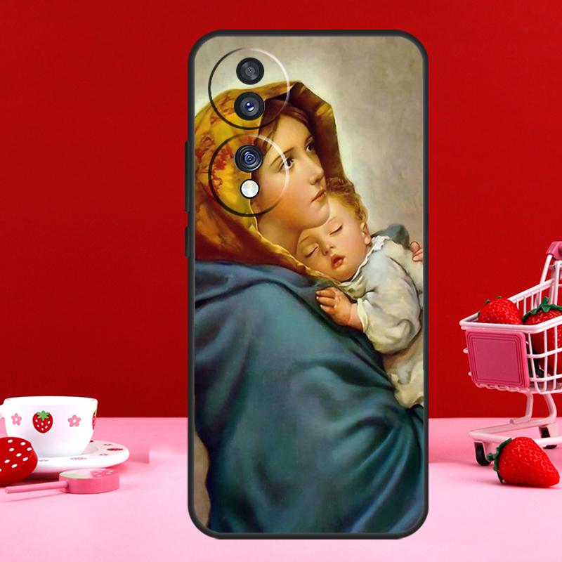 מריה הבתולה וישו לכבוד מארז ל-Honor Magic 6 Pro 5 Lite 50 70 90 עבור Honor X8a X9a X7 X8 X9 X6a X7a X8b X9b כיסוי