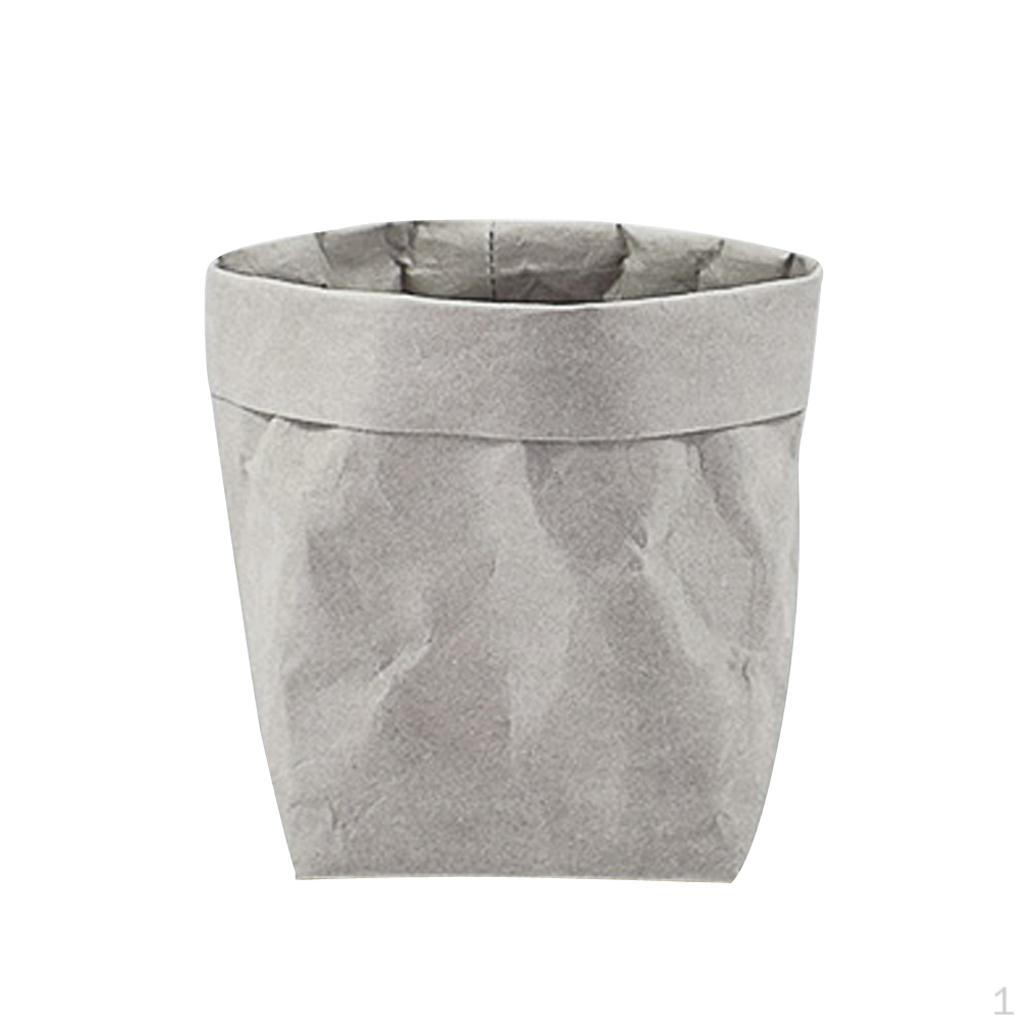 

Flowers Pots Cover Kraft Paper Bags Basket Organizer for Fruit/Vegetables, Washable, Reusable Grey M