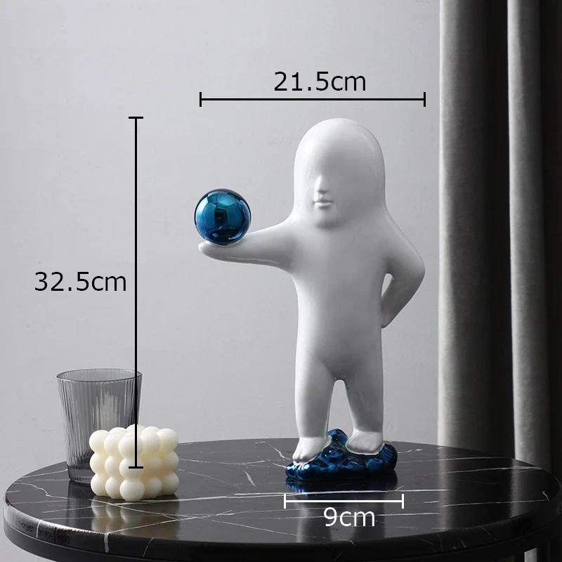 

Creative Abstract Character Ceramic Sculpture Modern Crafts Ornaments Desk Decoration Figures Statue Room Aesthetic Decor білий