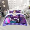 Homewish Girls Gymnastics Lover Duvet Cover Set,Green Pink Sequin Print Bedding Set,Cartoon Princess Print Bed Set