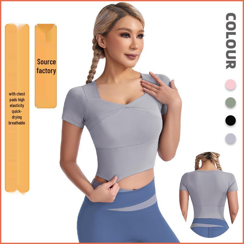 

Silk Grid Women s Summer Quick-Dry Yoga Crop Top Extra Large