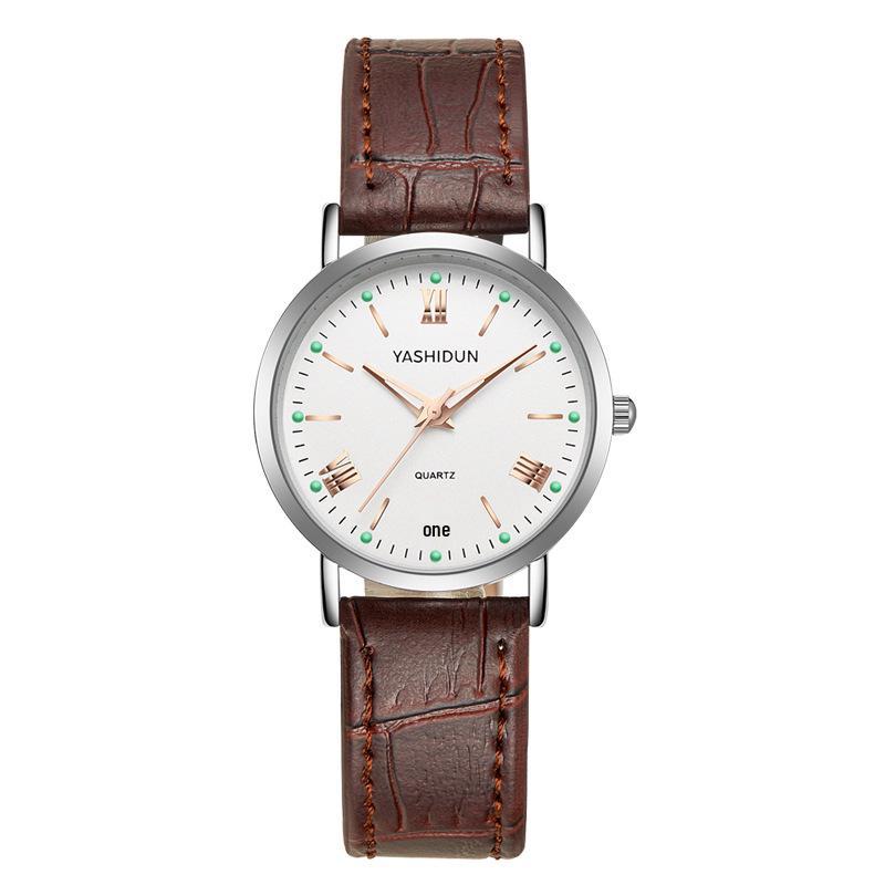 Luminous Quartz Watches: Stylish Men's, Women's & Couple's Waterproof Designs with Steel or Leather Bands