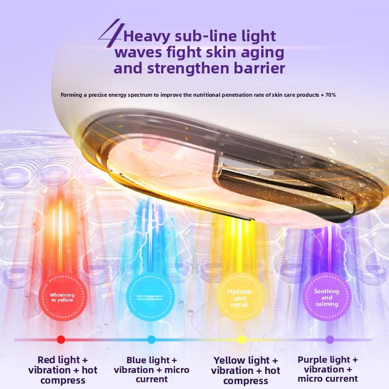 Micro-current Beauty Instrument, Electric Red and Blue Light Big Row Lamp, Facial Gel Introducer, Photon Skin Rejuvenation Mask Instrument
