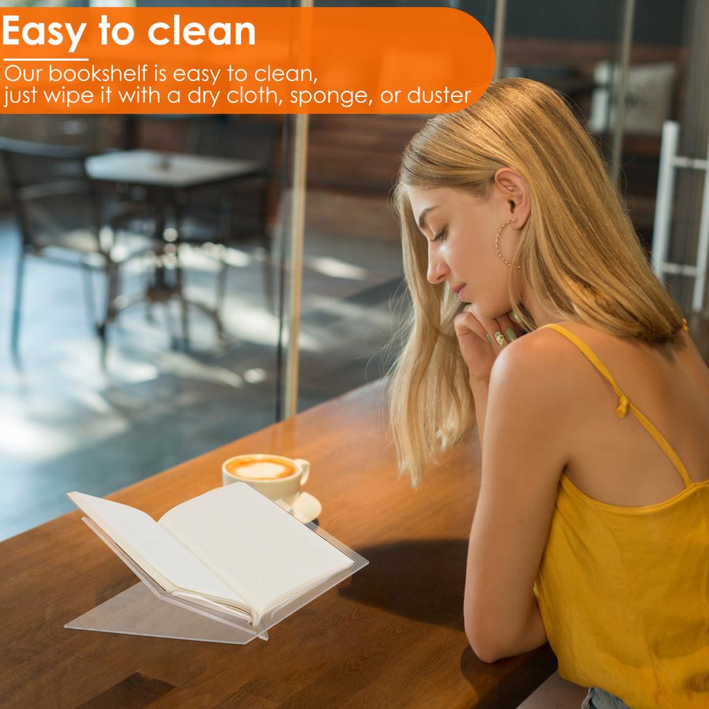 Buchständer Acryl X-förmiger Kochbuchständer Transparent Offener Zeitschriftenständer Desktop-Aufbewahrungsregal für Bücher Leseständer